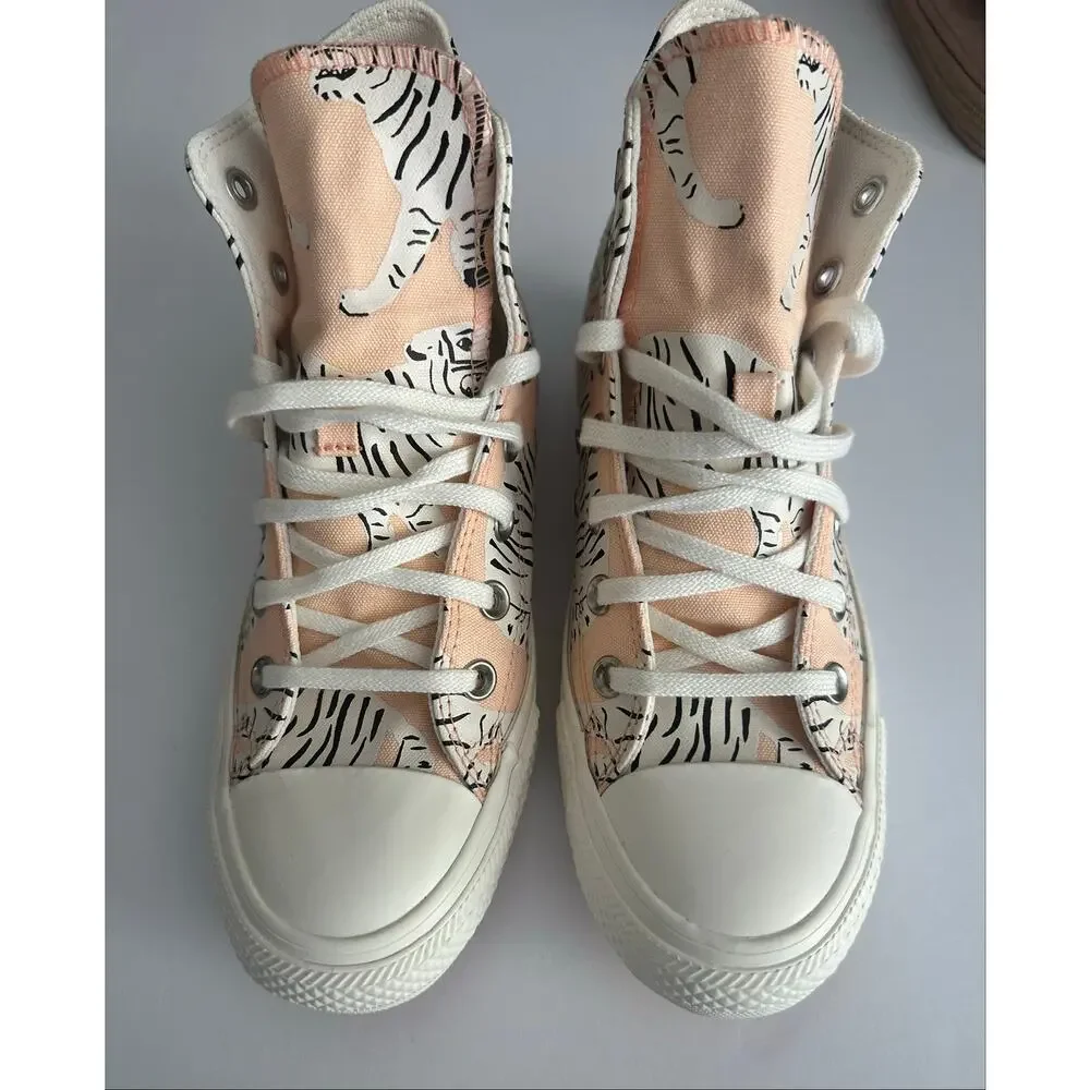 Converse Chuck Taylor All Star Hi Tiger Print Animal Graphic High Top  NWOT 7.5 - Picture 4 of 11